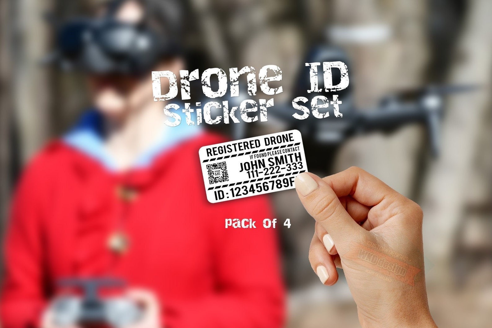 Drone Sticker Set - (Set of 4 Stickers)