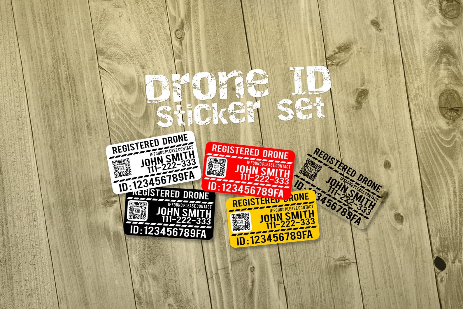 Drone Sticker Set - (Set of 4 Stickers) more Colours available...