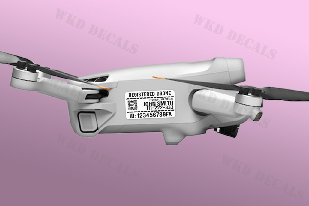 Drone Sticker Set - (Set of 4 Stickers) on WHITE